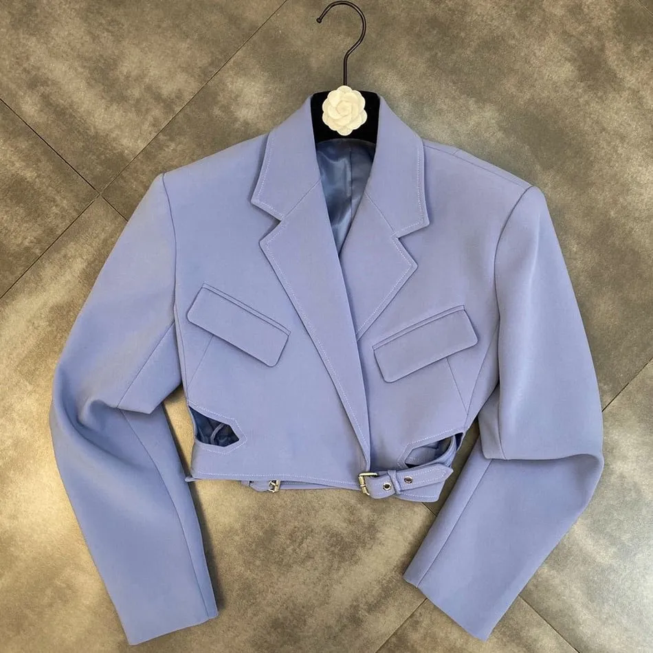 Alana Two Piece Purple Blazer Skirt Set