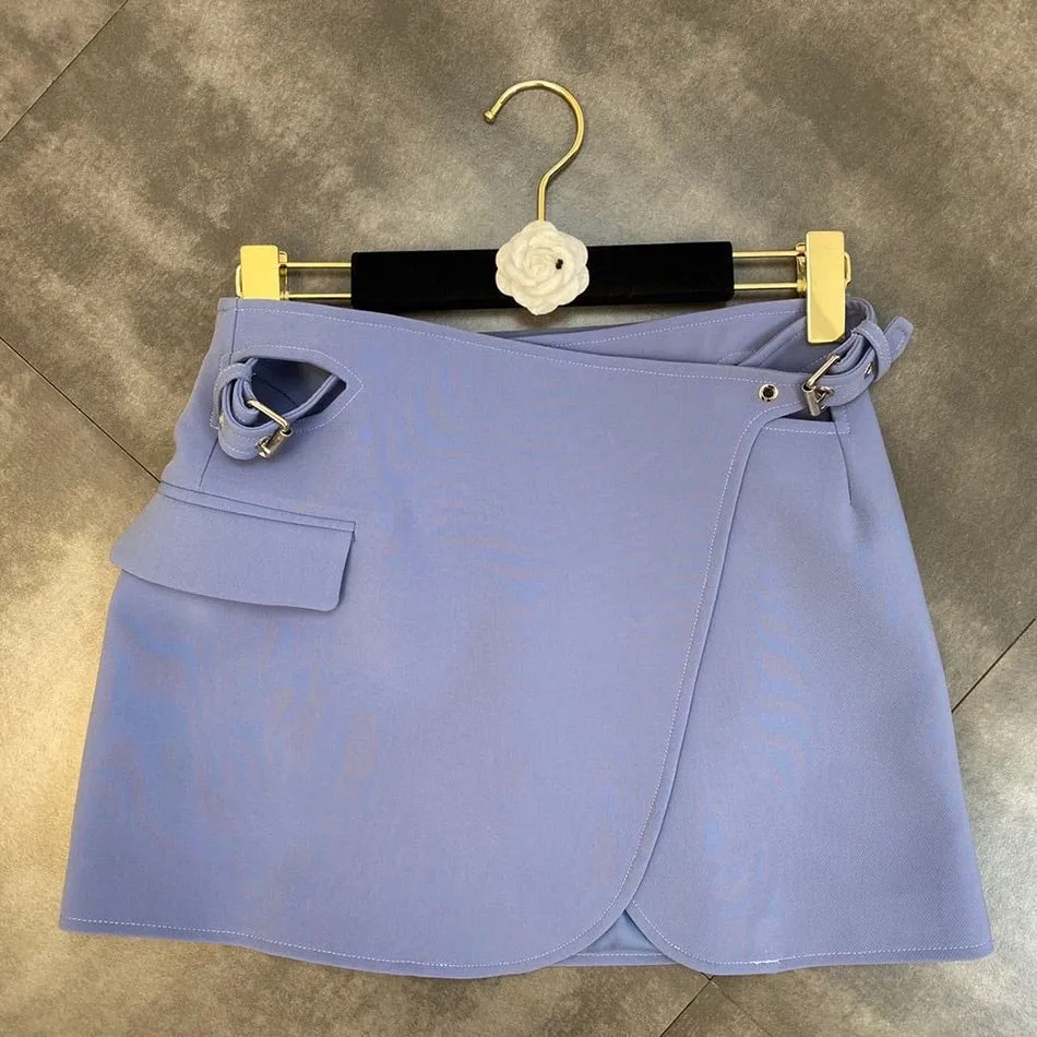 Alana Two Piece Purple Blazer Skirt Set