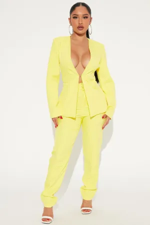 All Business Blazer Pant Set - Yellow