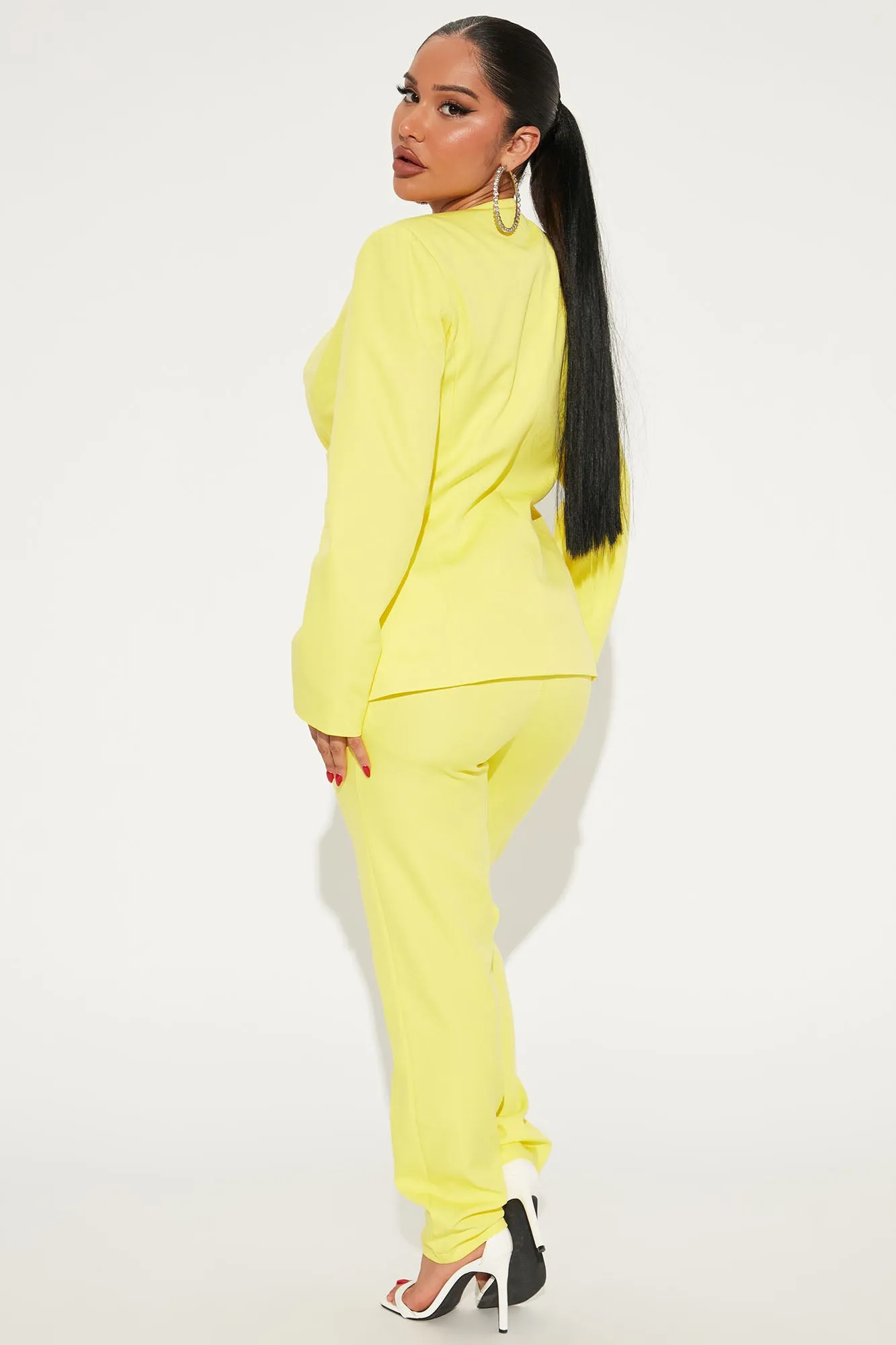 All Business Blazer Pant Set - Yellow