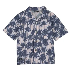 ALL OVER PALMS BUTTON DOWN TOP