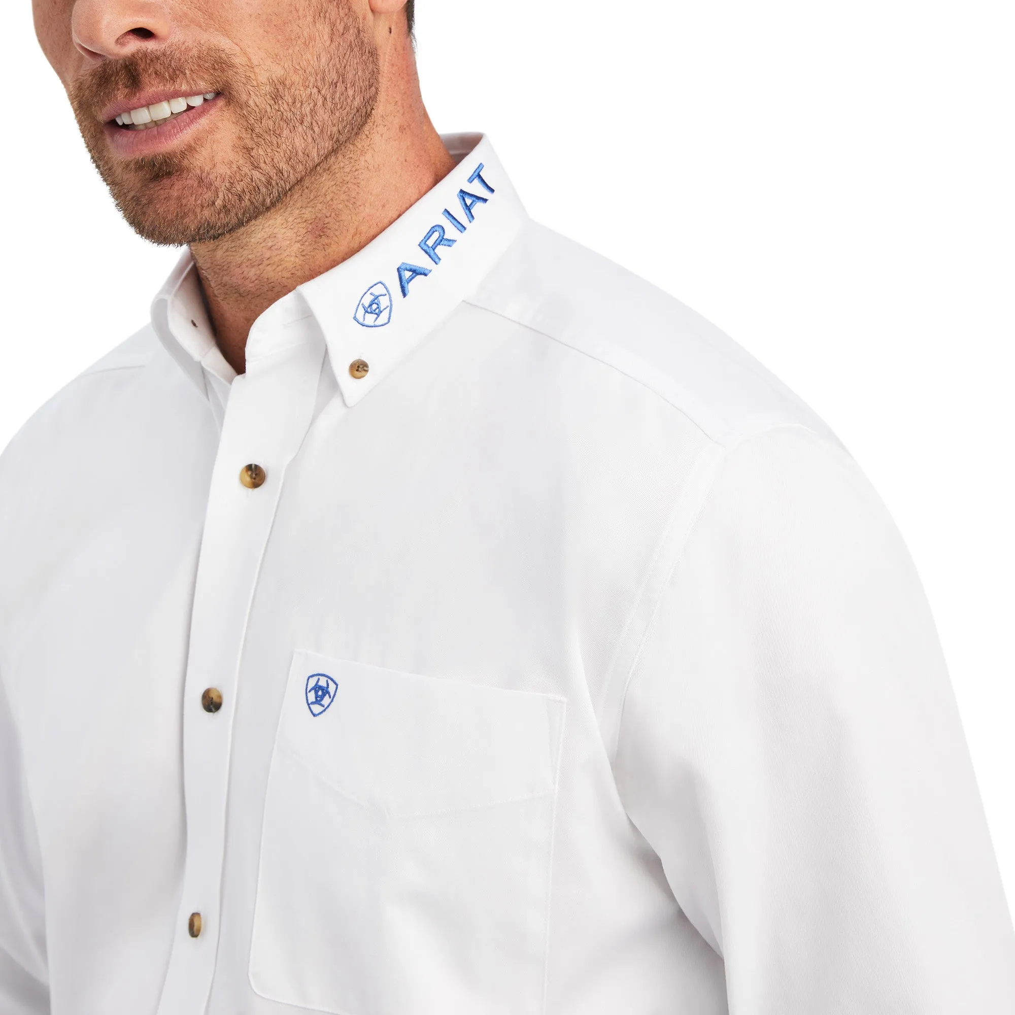 Ariat® Men's Classic White & Blue Team Logo Button Down Shirt 10041528