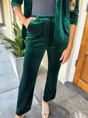 Ashley Velvet Pants- Hunter Green