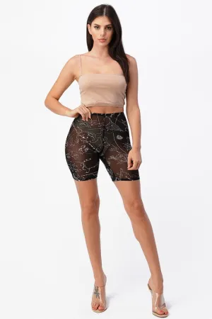 Astrology Mesh Biker Shorts
