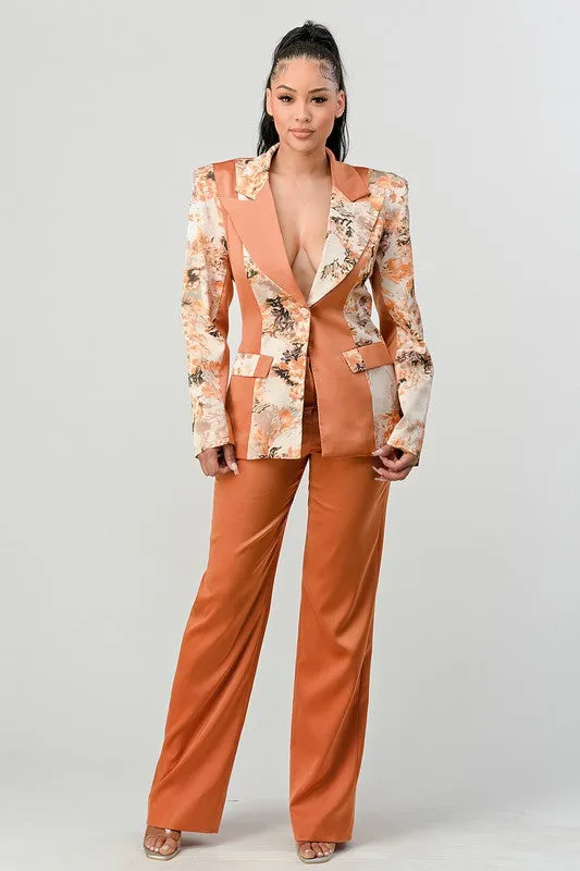 ATHENA TRANSITION PRINT BLAZER AND PANT SUIT