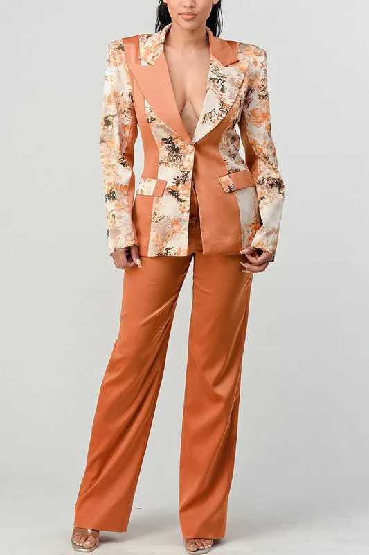 ATHENA TRANSITION PRINT BLAZER AND PANT SUIT