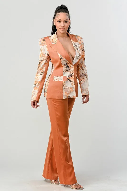 ATHENA TRANSITION PRINT BLAZER AND PANT SUIT