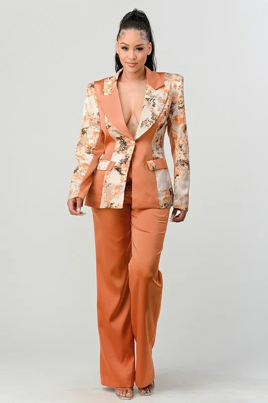ATHENA TRANSITION PRINT BLAZER AND PANT SUIT