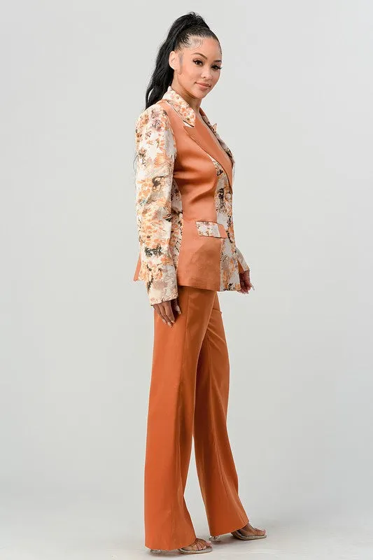 ATHENA TRANSITION PRINT BLAZER AND PANT SUIT