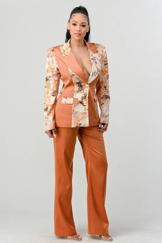 ATHENA TRANSITION PRINT BLAZER AND PANT SUIT