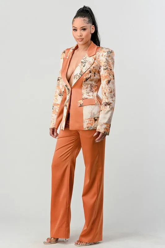 ATHENA TRANSITION PRINT BLAZER AND PANT SUIT