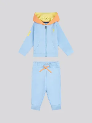 Baby Player 3 Zip-Through Hoodie and Jogger Set in Blue Bell