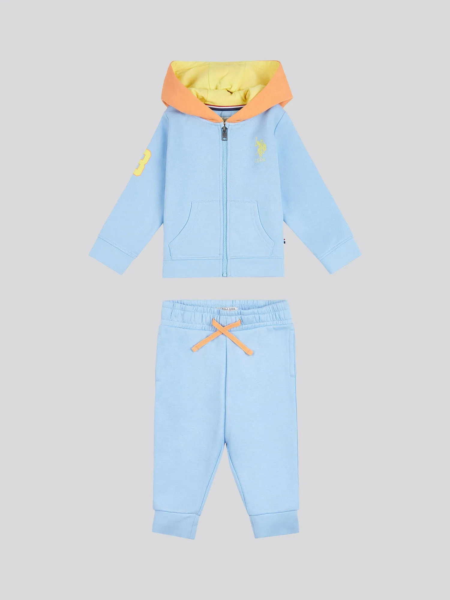 Baby Player 3 Zip-Through Hoodie and Jogger Set in Blue Bell