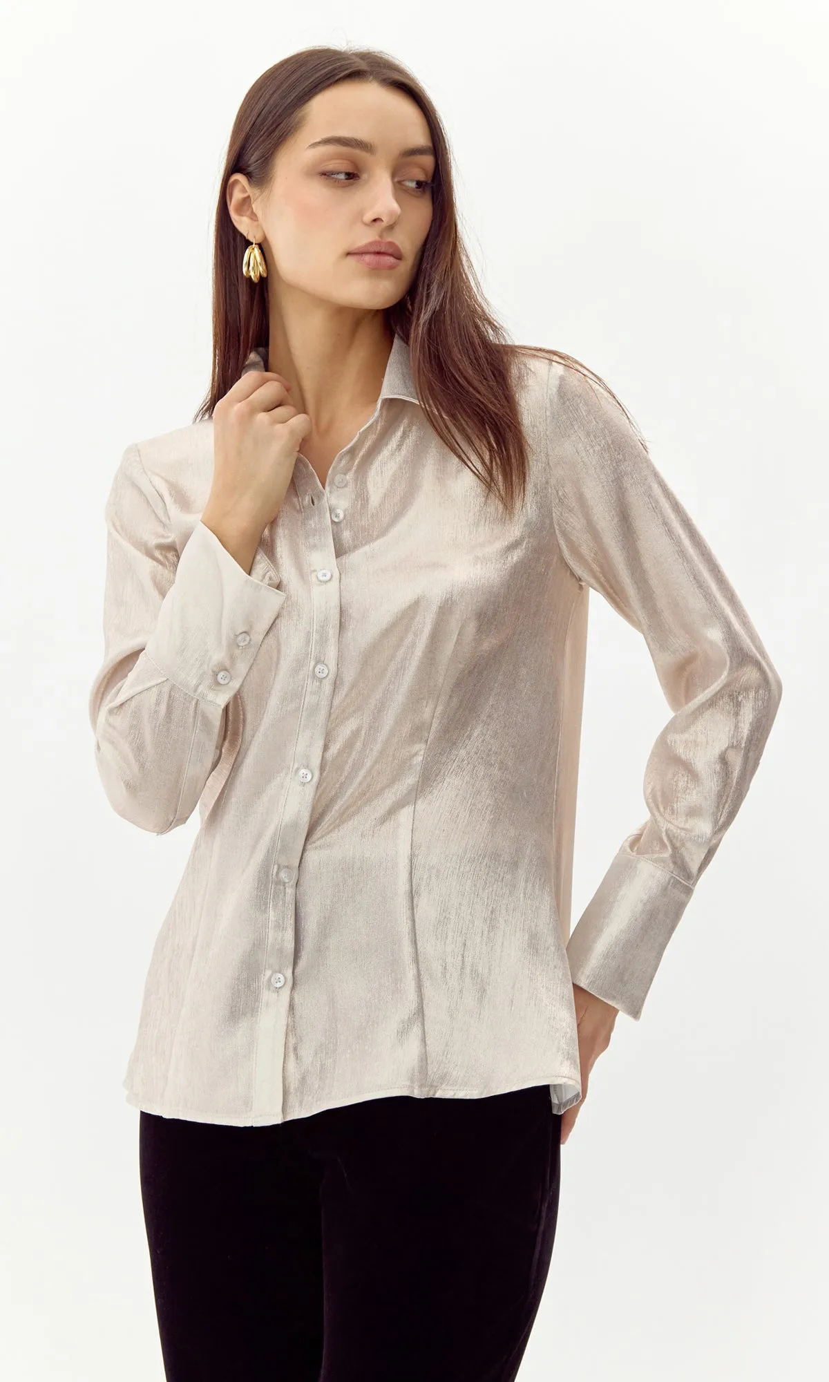 BELMONT METALLIC BUTTON DOWN