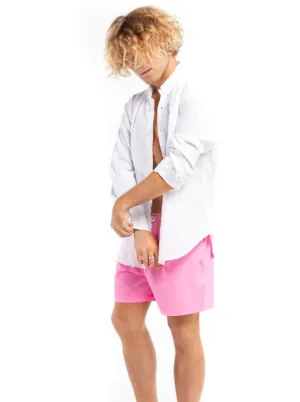 Bermies White Linen Button Down Shirt