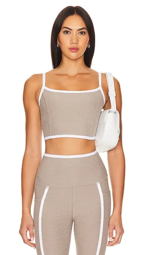 Beyond Yoga Spacedye New Moves High Cropped Tank in Taupe
