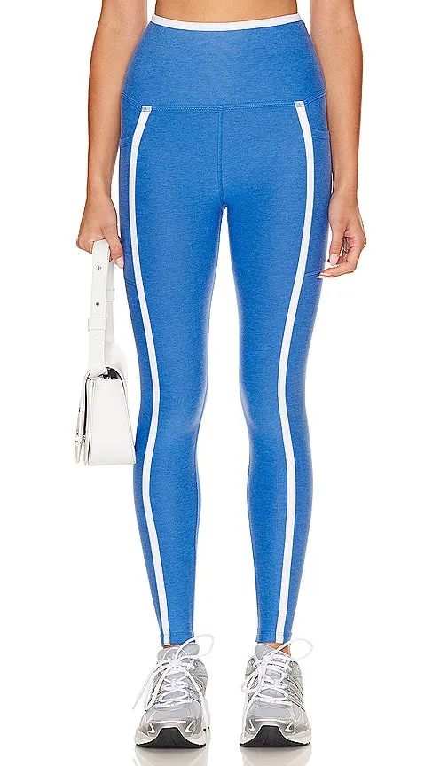 Beyond Yoga Spacedye New Moves High Waisted Midi Legging in Baby Blue