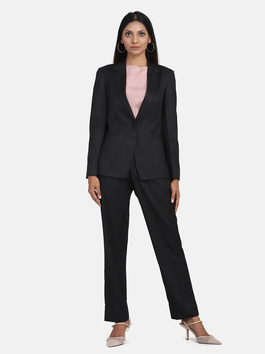 Black Poly Cotton Pant & Suit