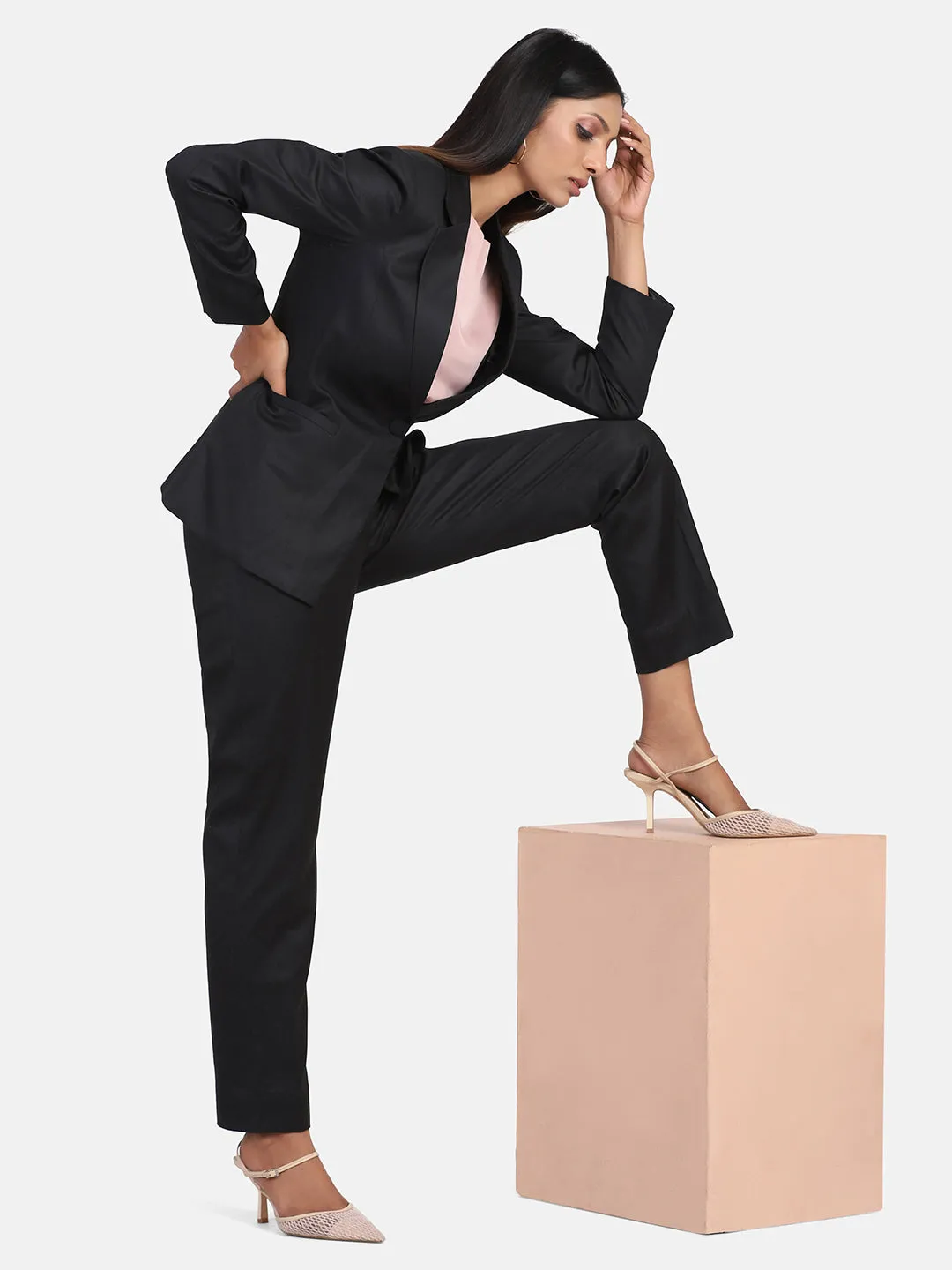 Black Poly Cotton Pant & Suit