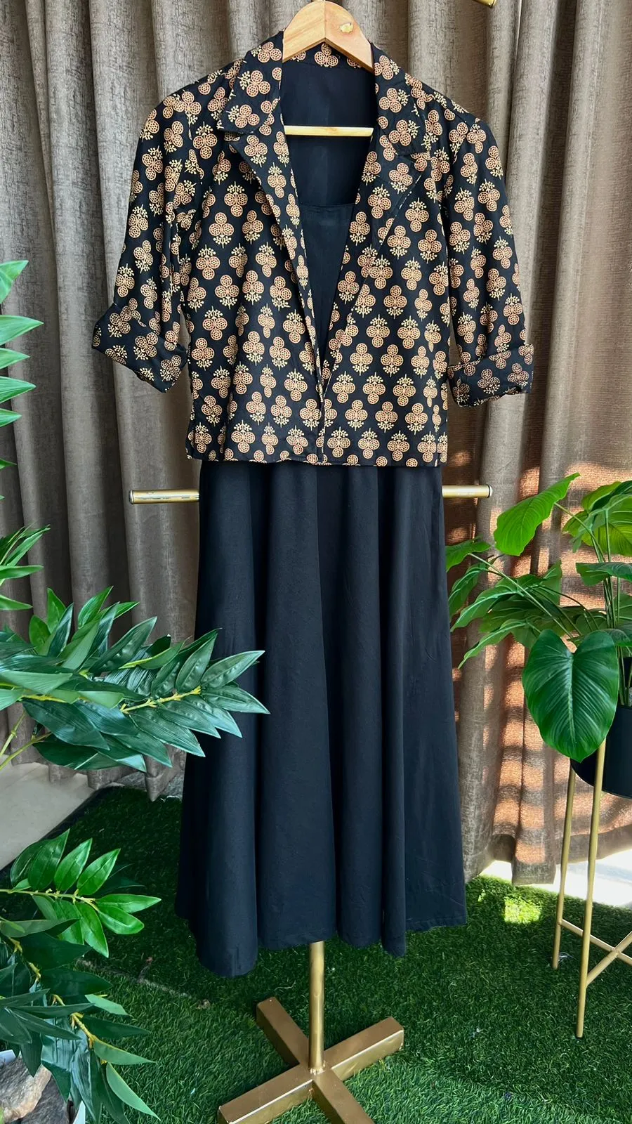 Black spaghetti top & blazer coord sets