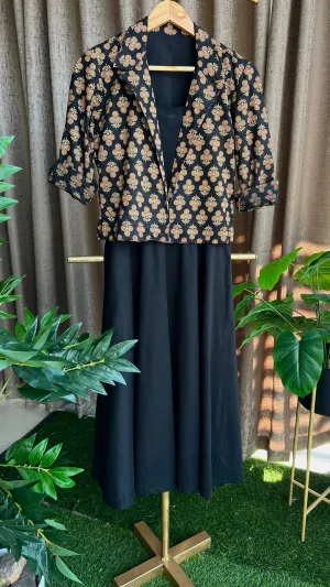 Black spaghetti top & blazer coord sets