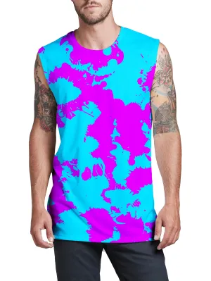 Blue and Purple Paint Splatter Men's Muscle Tank