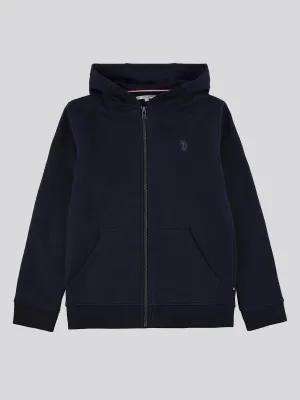 Boys Zip-Through Hoodie in Navy Blue