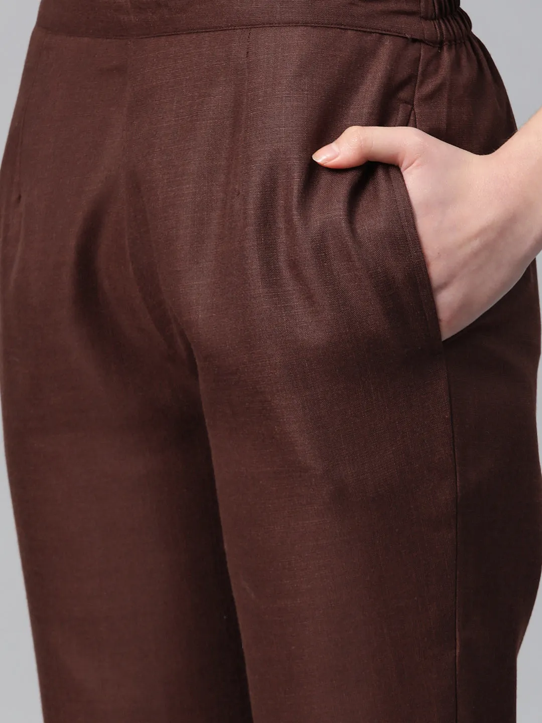 Cottinfab Women Solid Double-Breasted Two-Piece Suit