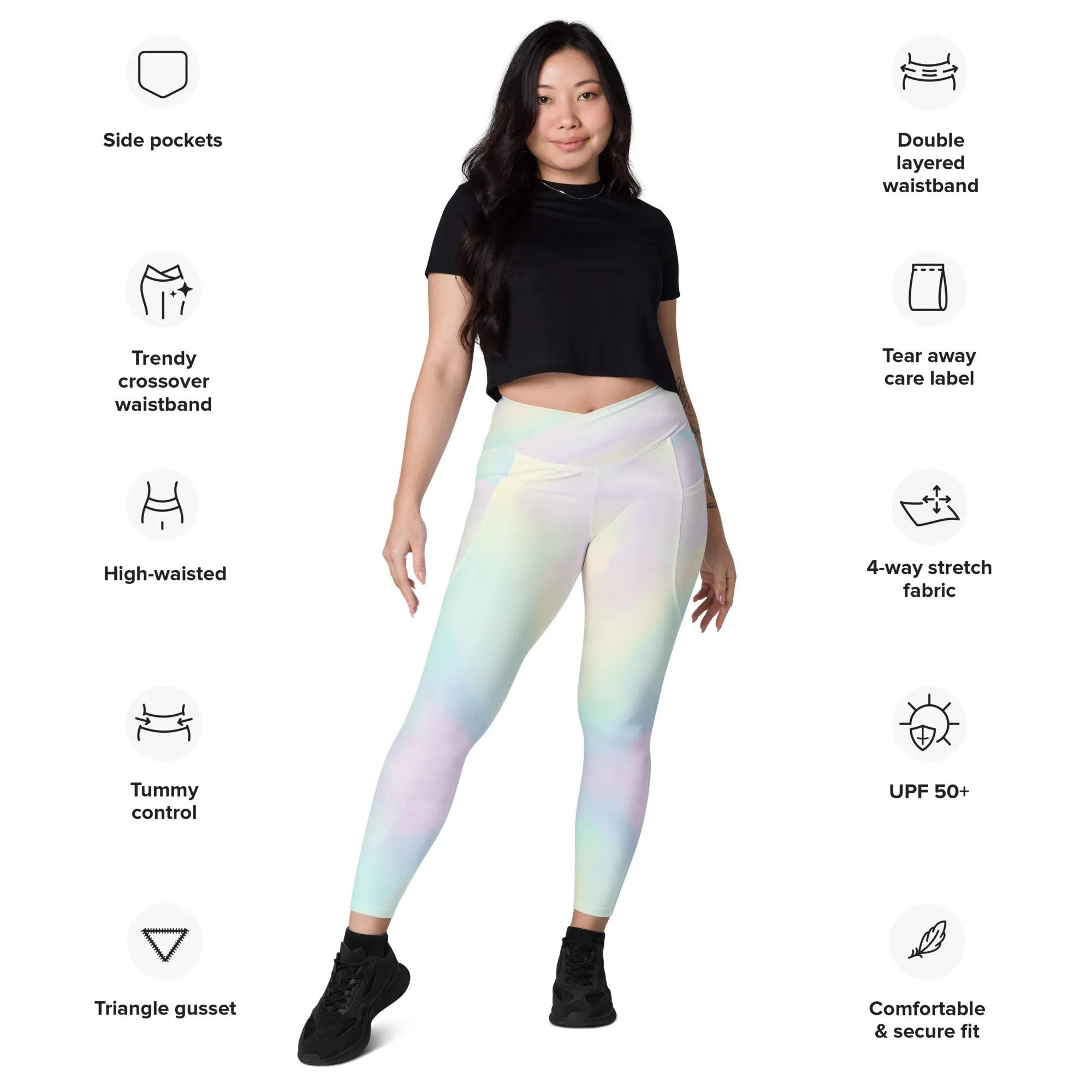 Crossover leggings with pockets