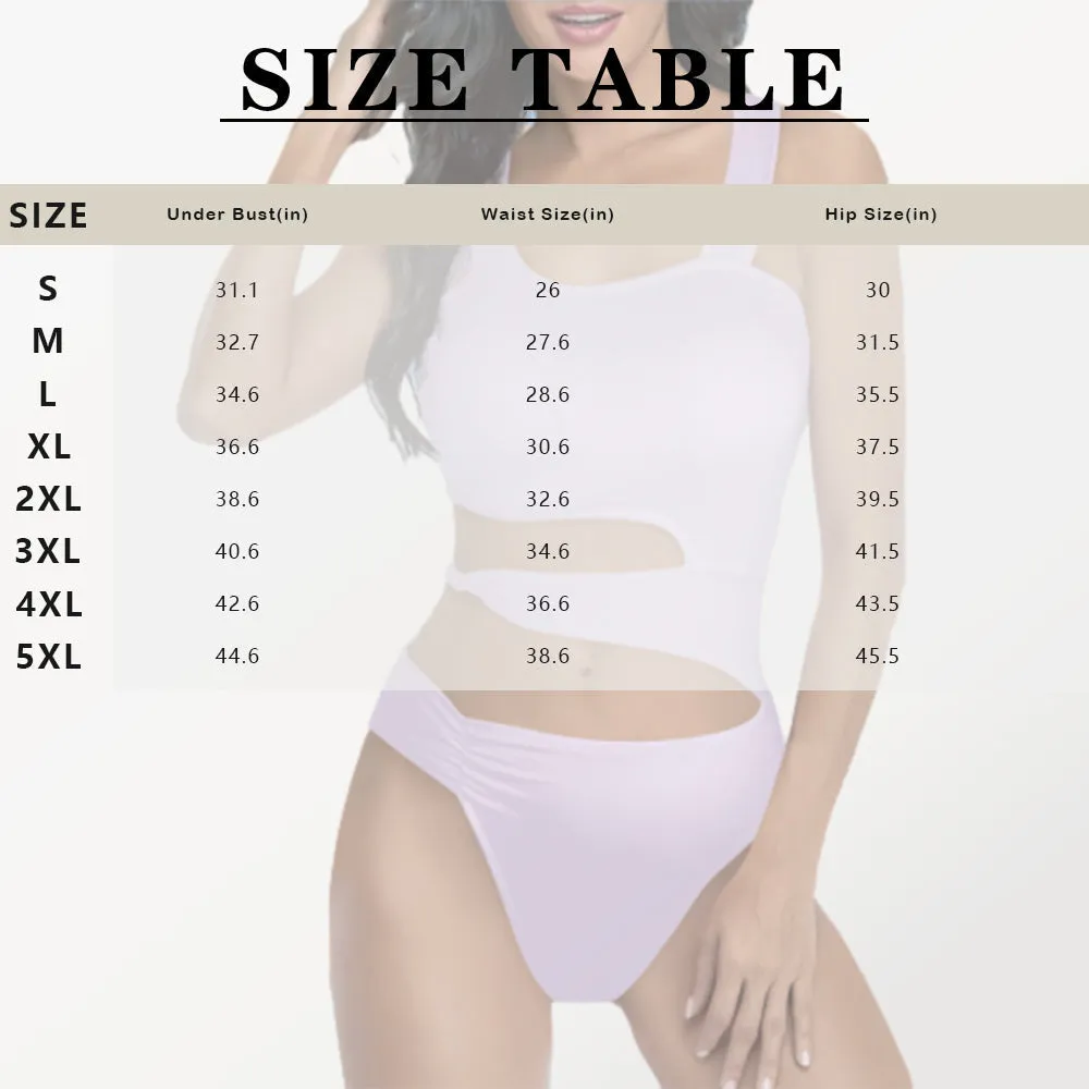 Custom Face American Flag Style Women's Waist Cutout One Piece Swimsuit Personalized Photo Bathing Suit