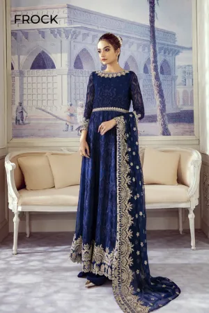 Designer Chiffon Lehnga Choli in Navy Blue #M0004