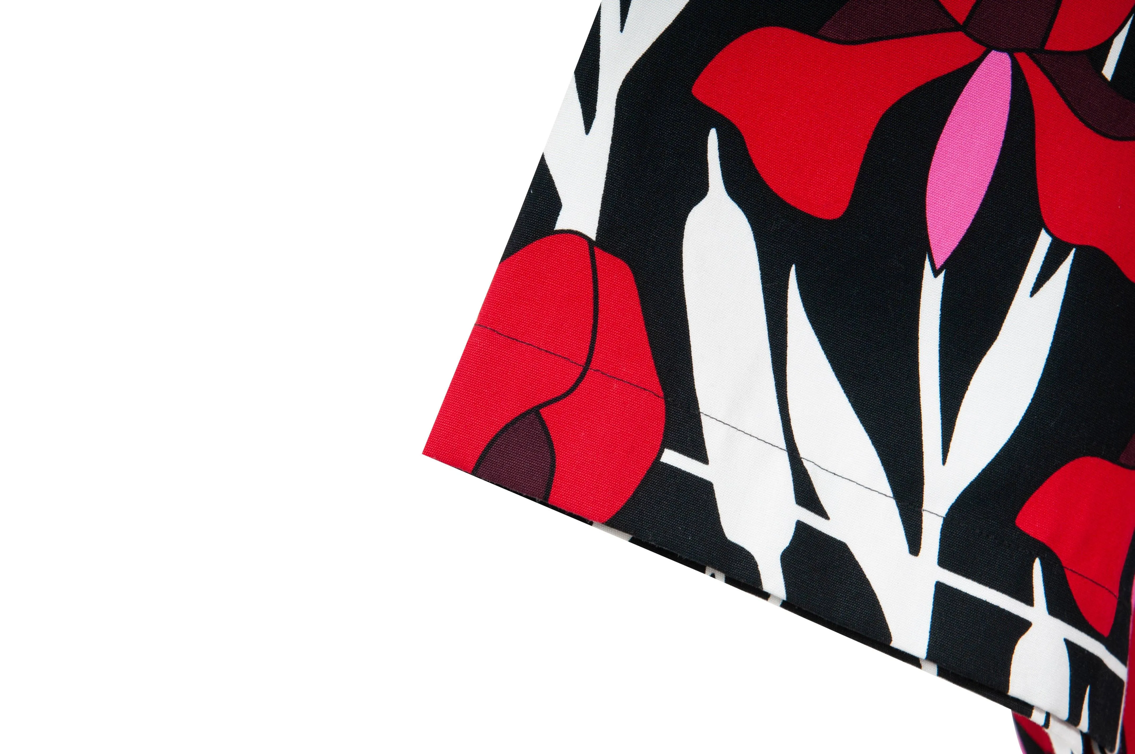 Double Match Heavy Cotton Black Red Floral Hawaiian Bowling Shirt