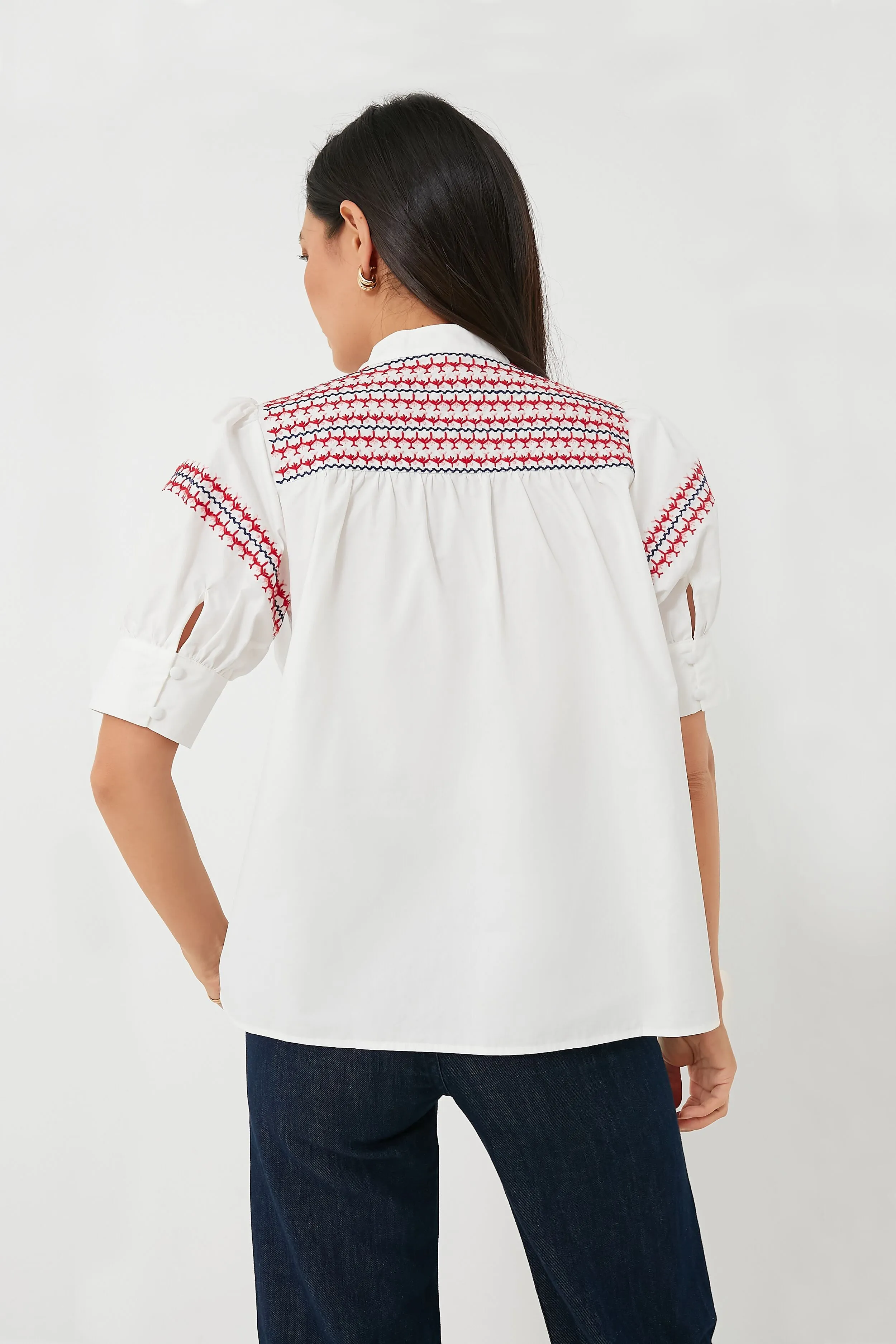 Exclusive Red and Pink Embroidered Saylor Shirt