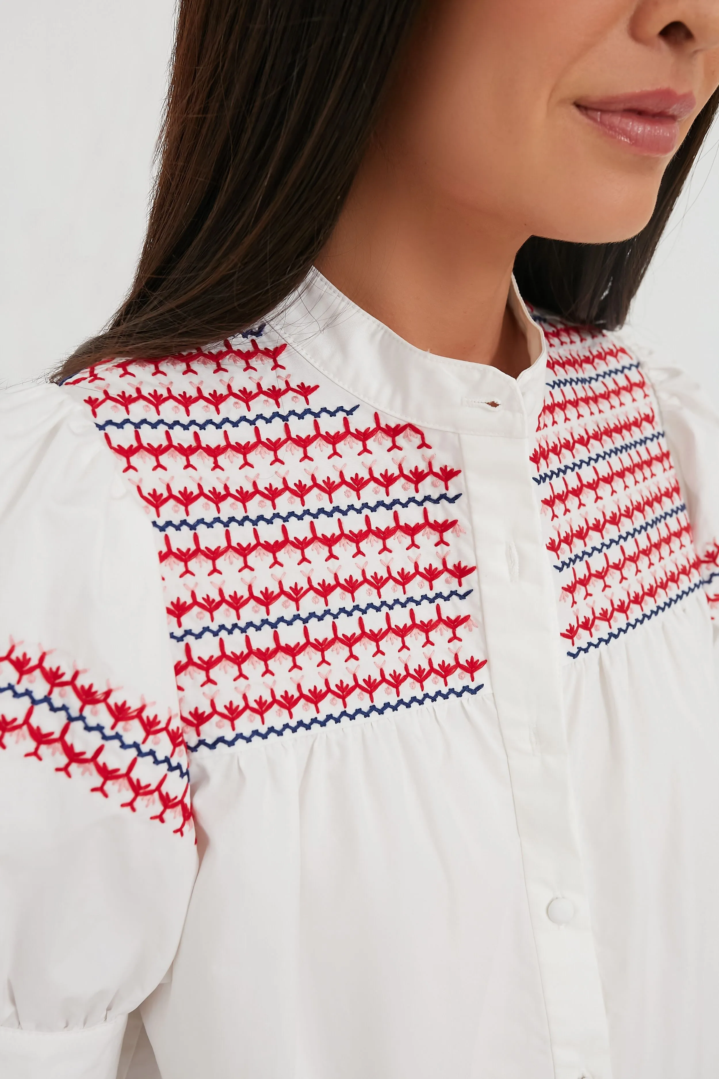 Exclusive Red and Pink Embroidered Saylor Shirt