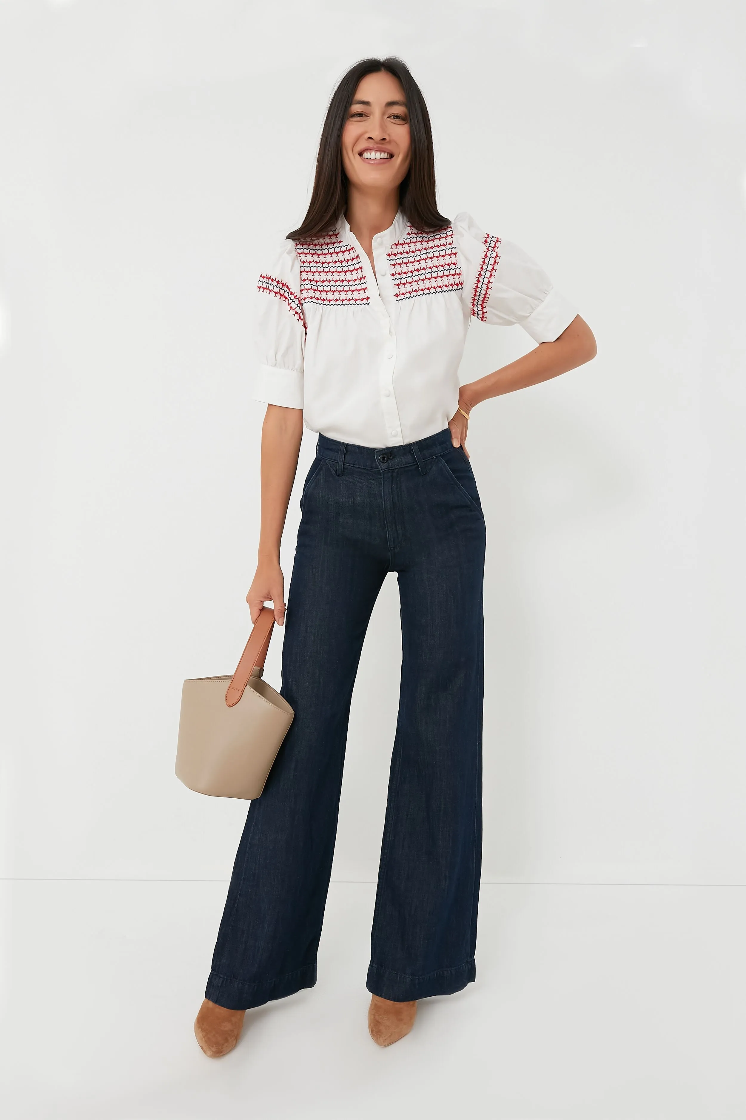 Exclusive Red and Pink Embroidered Saylor Shirt