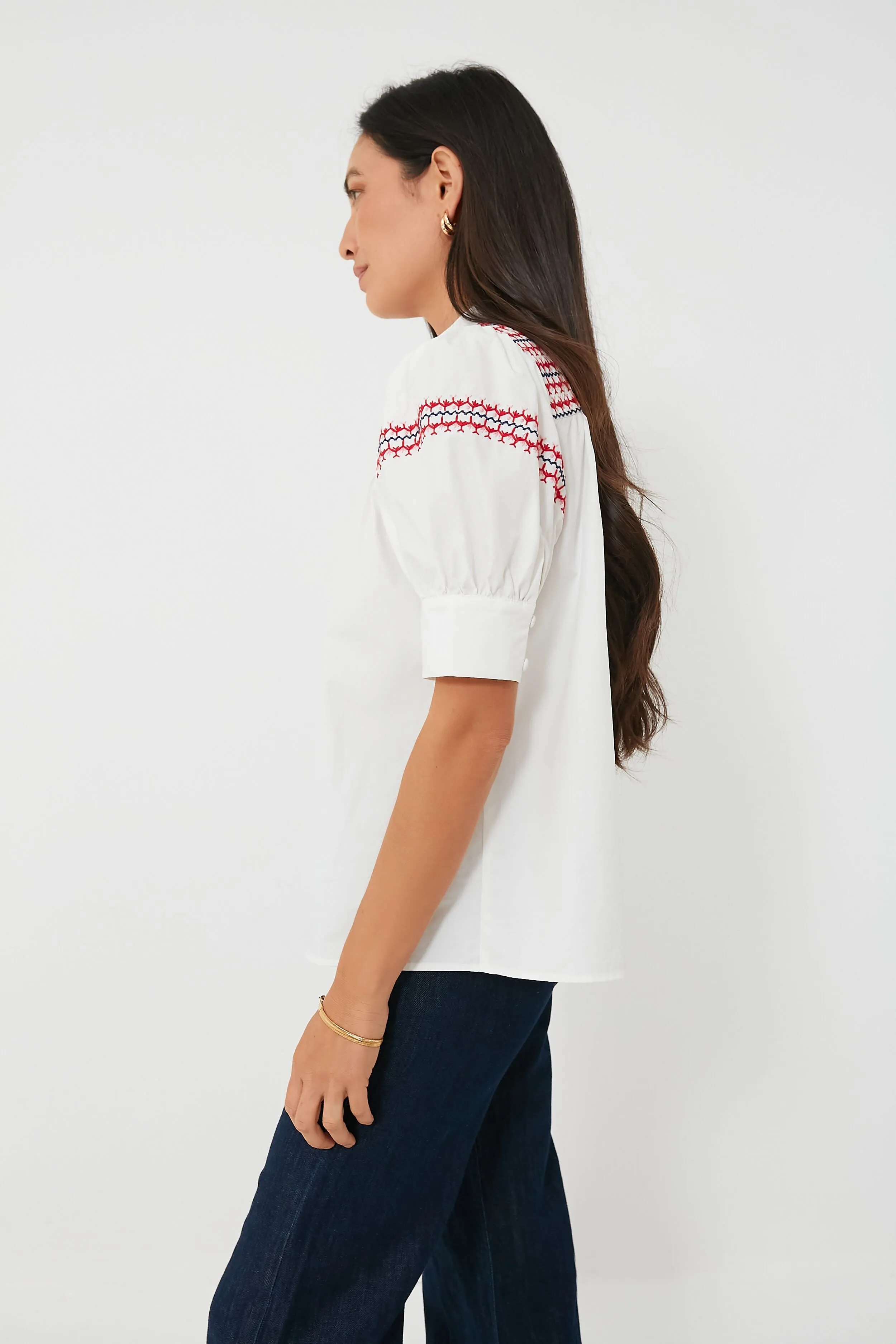 Exclusive Red and Pink Embroidered Saylor Shirt