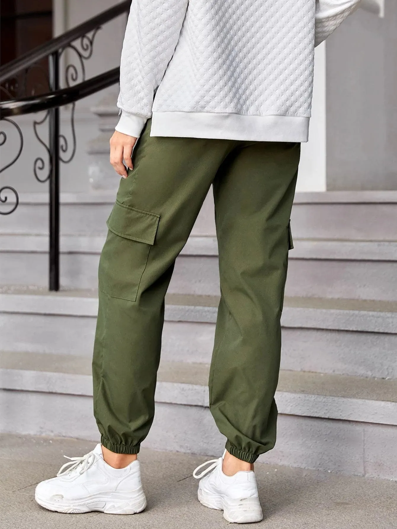 Flap Pocket Maternity Cargo Pants
