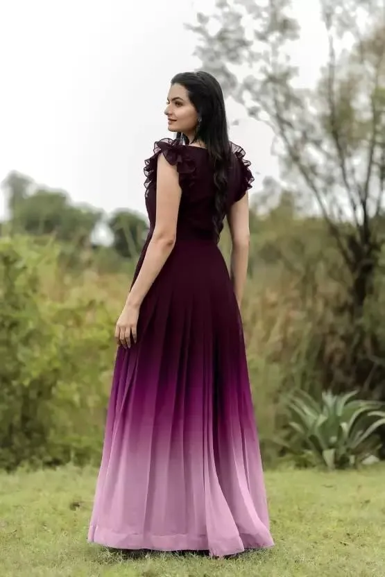 FOXDX All Over Full Stitched Gown Size (M,L,XL,XXL) (Large, Purple Pink)