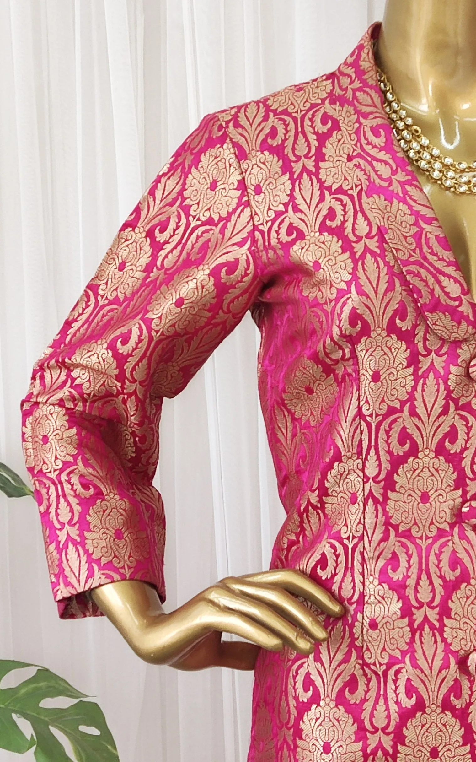 Fuchsia Brocade Pant-Suit Co-ord Set