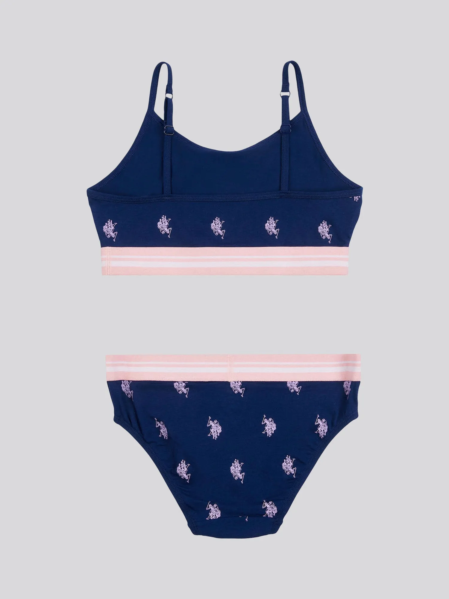 Girls Bralette And Bikini Brief Underwear Set in Medieval Blue