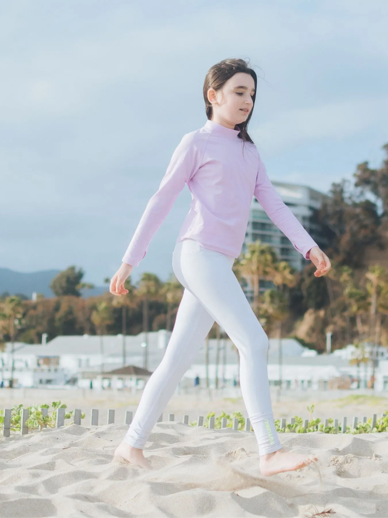 GIRL'S SWIM LEGGINGS - WHITE