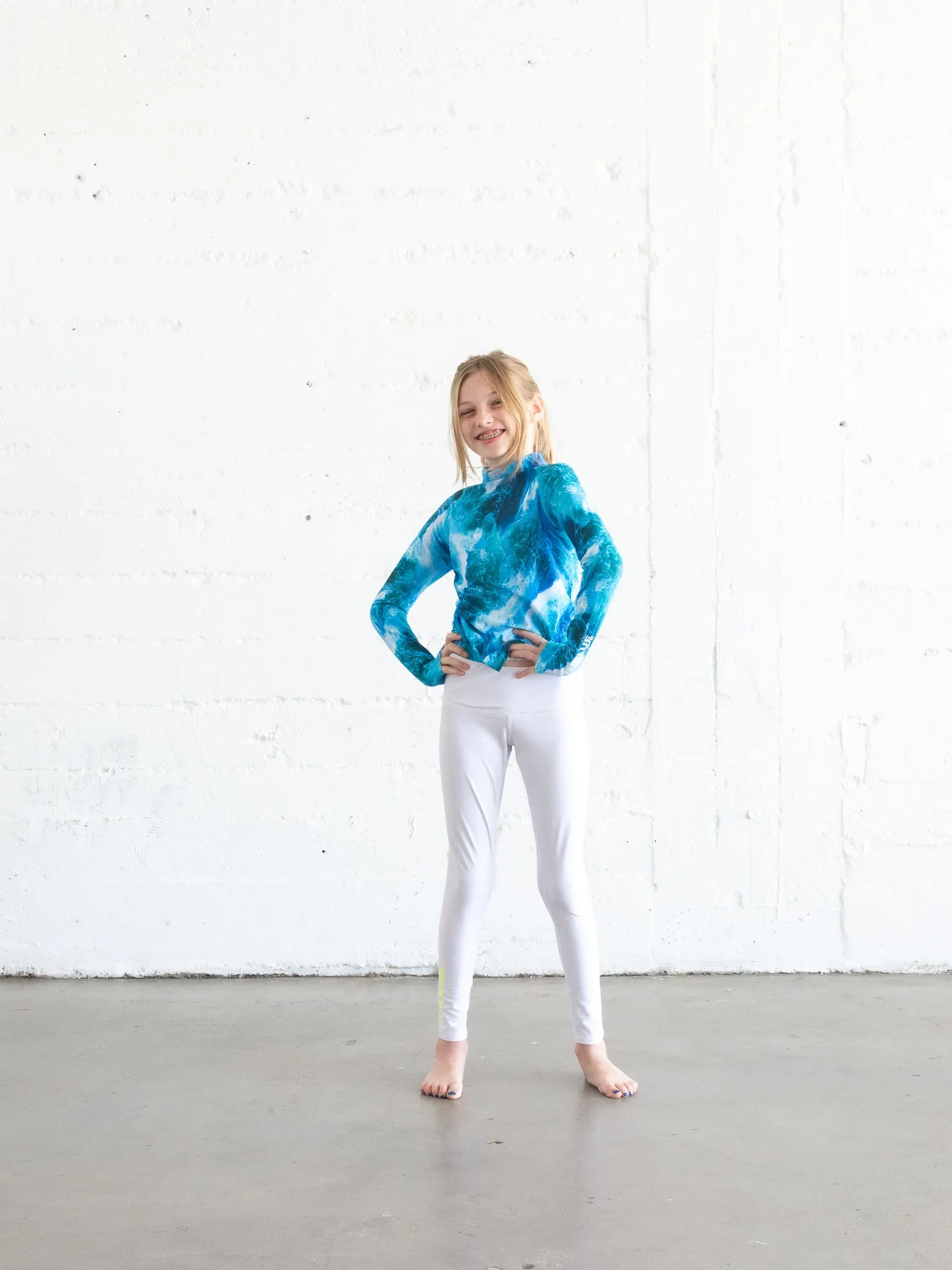 GIRL'S SWIM LEGGINGS - WHITE