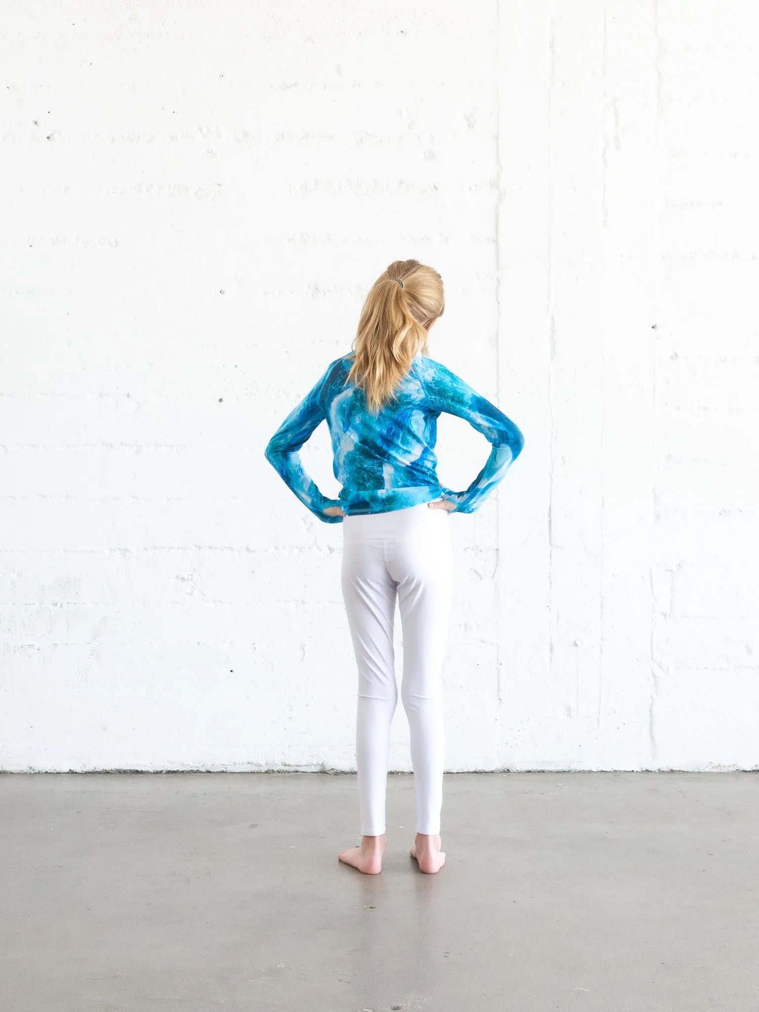 GIRL'S SWIM LEGGINGS - WHITE