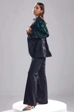 Green sequence blazer set