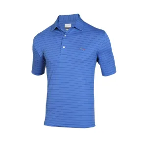 Greg Norman Striped Print Polo - Indigo Blue