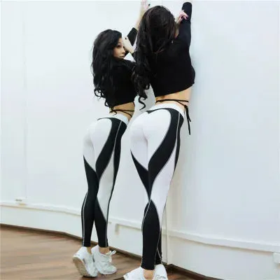 Heart Shape Leggings Women New Red Black Color High Waist