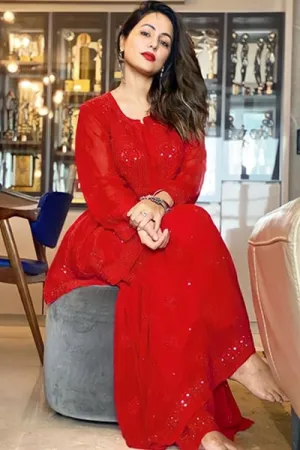 Hina khan dress collection Red 2021 Latest