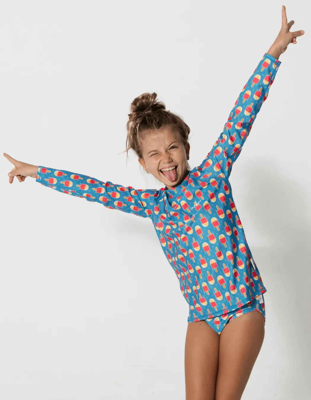 Ice Lolly Rash Guard Bikini Set