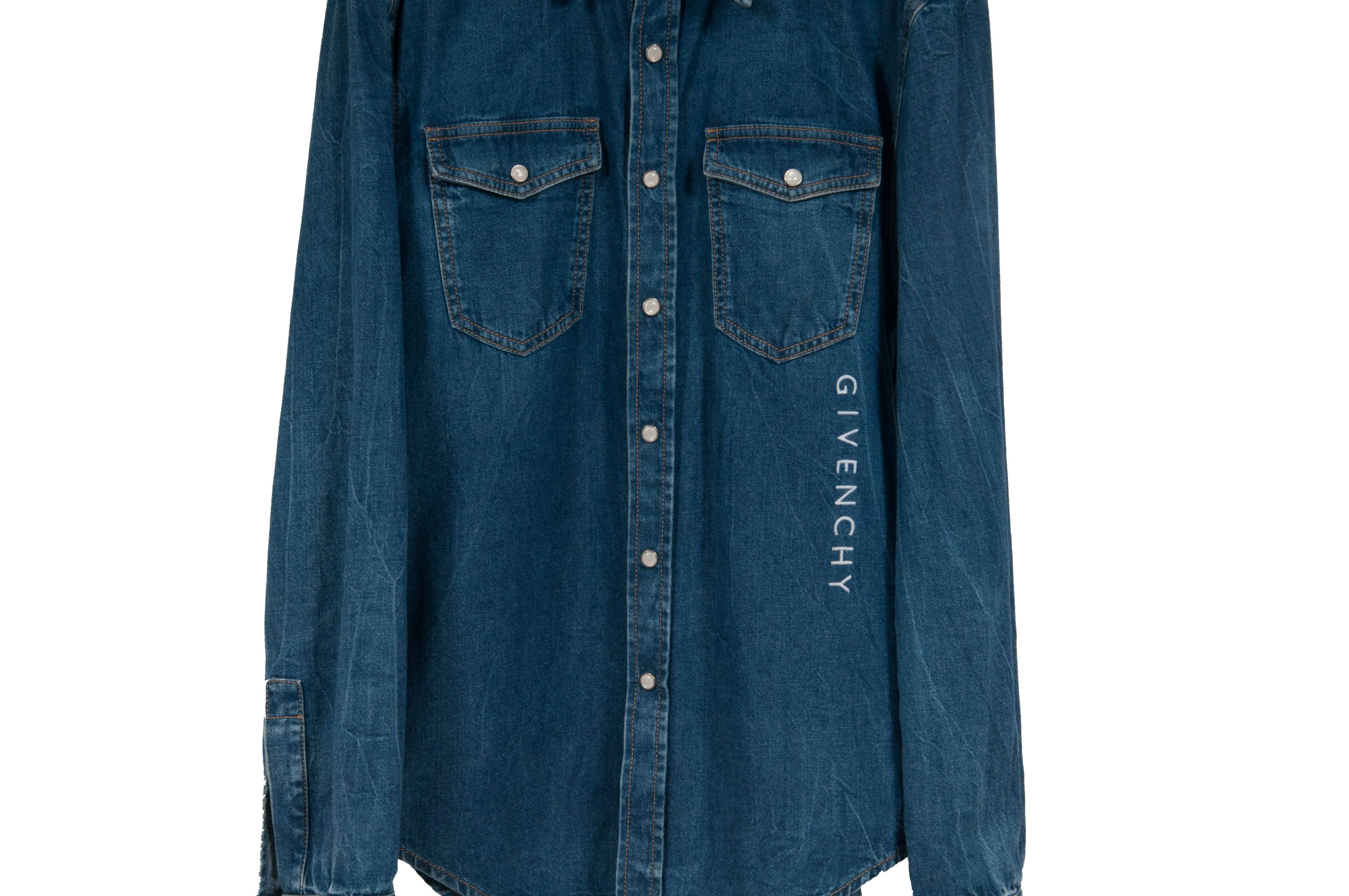 Indigo Blue Logo Denim Shirt