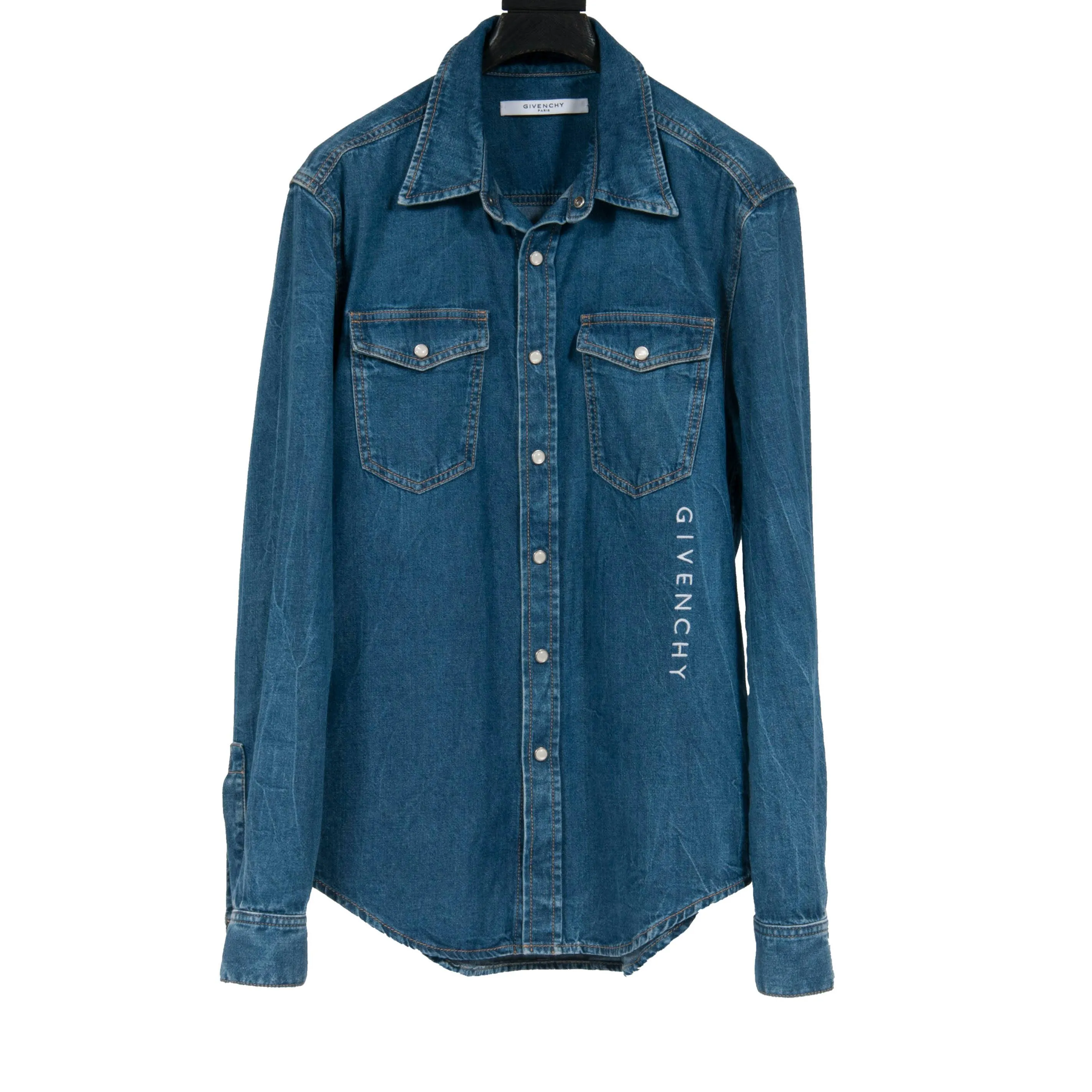 Indigo Blue Logo Denim Shirt